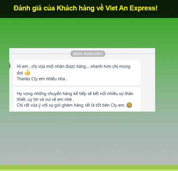 Dịch Vụ Gửi Hàng Đi Mỹ Uy Tín, Giá Rẻ 6 Đánh giá khách hàng sử dụng dịch vụ gửi hàng đi Mỹ của Viet An Express