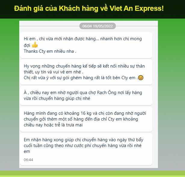 Dịch Vụ Gửi Hàng Đi Mỹ Uy Tín, Giá Rẻ 7 Đánh giá khách hàng sử dụng dịch vụ gửi hàng đi Mỹ của Viet An Express