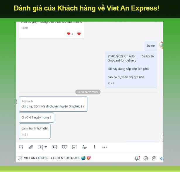 Dịch Vụ Gửi Hàng Đi Mỹ Uy Tín, Giá Rẻ 9 Đánh giá khách hàng sử dụng dịch vụ gửi hàng đi Mỹ của Viet An Express
