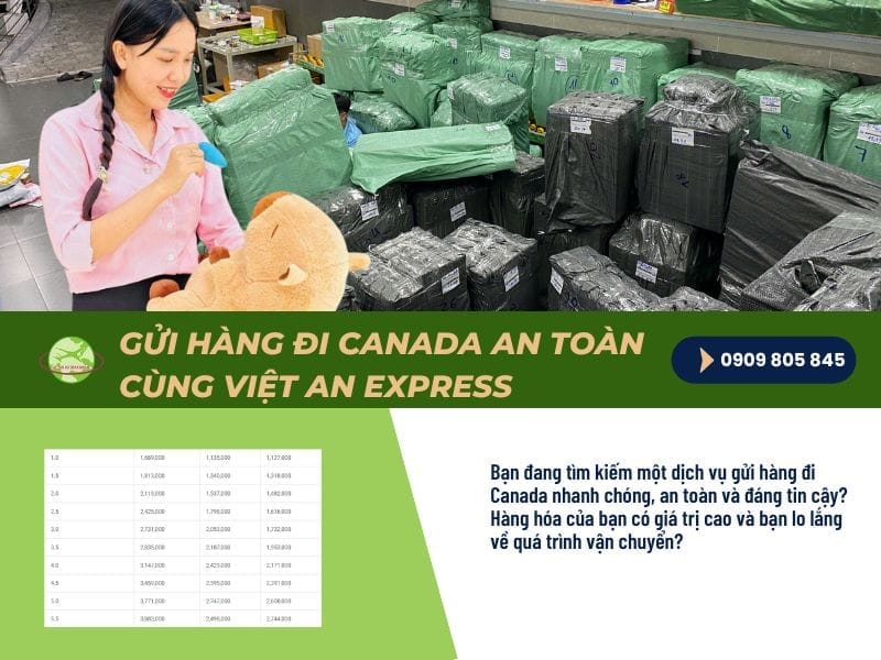 Gửi hàng đi Canada an t oàn cùng Việt An Express