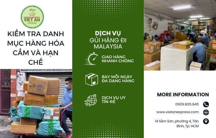 Gửi hàng đi Malaysia cần chú ý Danh mục hàng hóa cấm vận chuyể