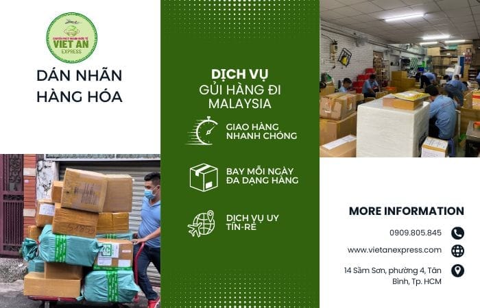 Gửi hàng đi Malaysia cần chú ý Dán nhãn lên hàng hóa