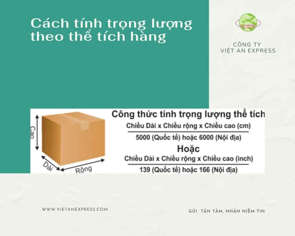 Tính trọng lượng theo thể tích kiện hàng