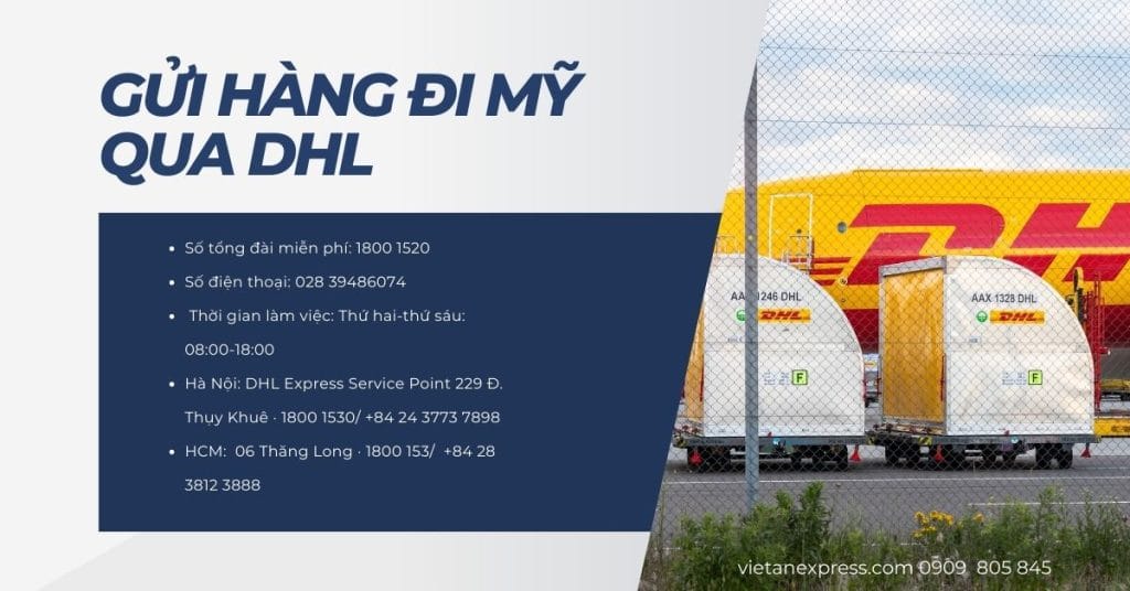 Gửi hàng đi Mỹ qua dịch vụ DHL