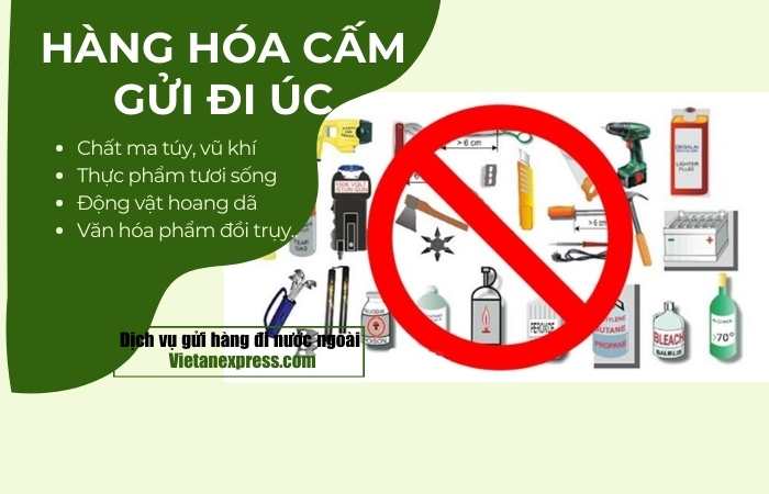 Các mặt hàng hóa không được phép gửi đi Úc