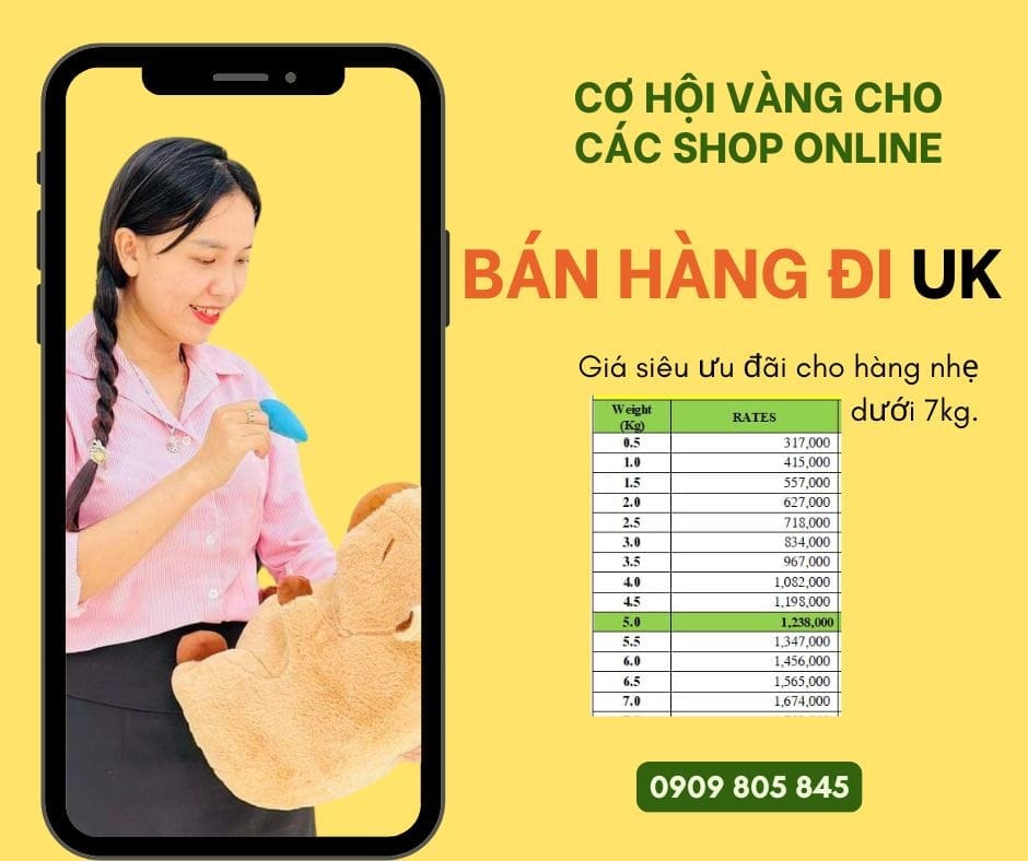 Cơ hội bán hàng đi Uk và Châu Âu cho doanh nghiệp, shop online với giá gửi hàng rất rẻ