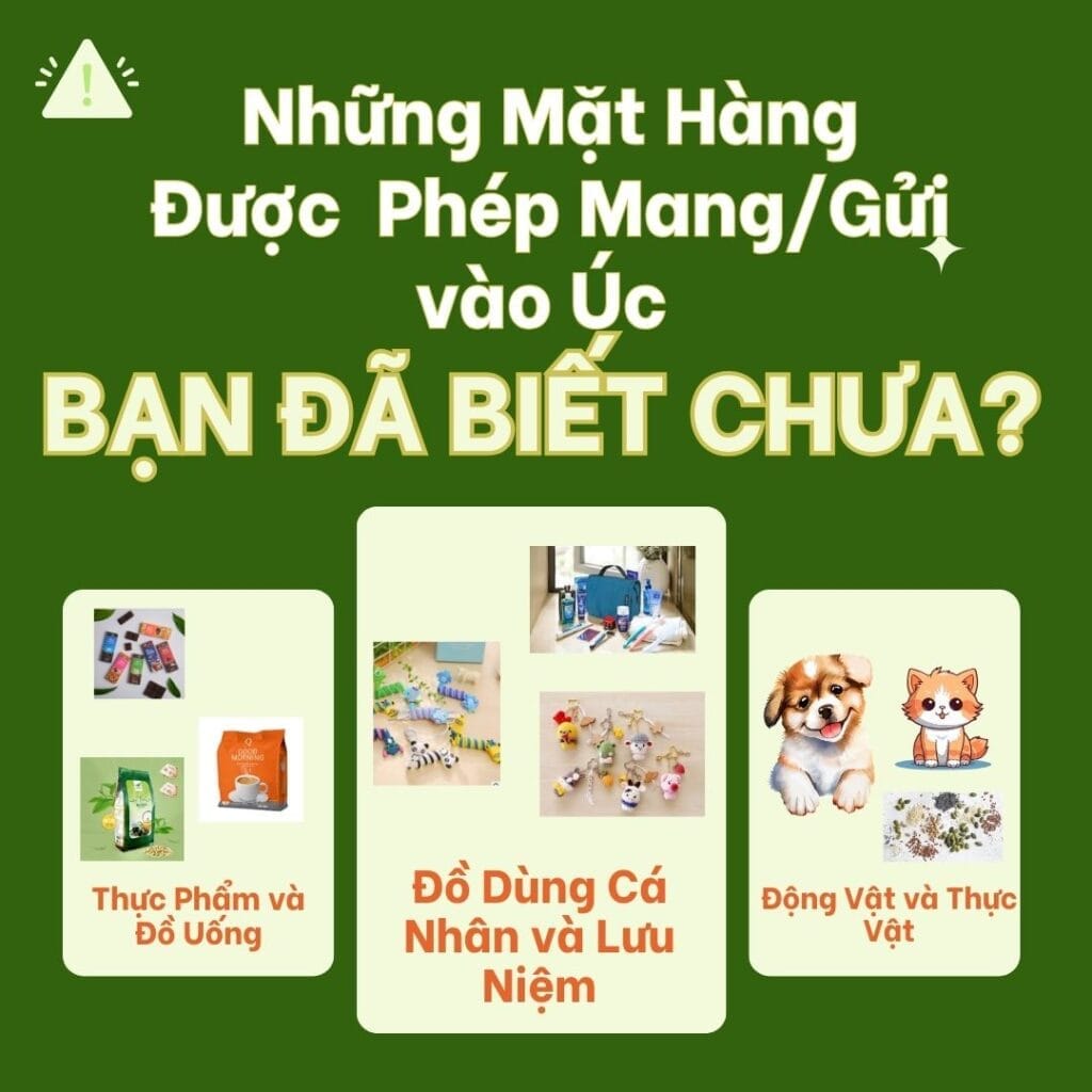 Mang và gửi hàng hoá vào úc