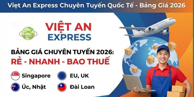 Bảng Giá Gửi Hàng Quốc Tế Viet An Express 2026: Rẻ – Nhanh – Bao Thuế