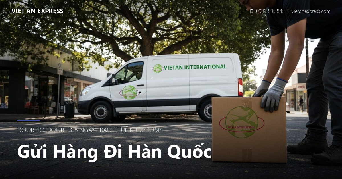 Gửi hàng đi Hàn Quốc — door-to-door 3-5 ngày bao thuế K-Customs | Việt An Express