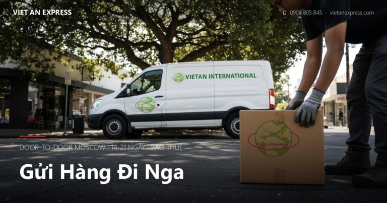 Gửi Hàng Đi Nga Bao Thuế <200EUR | Door-to-Door Moscow 14-21 Ngày — Việt An Express 2026