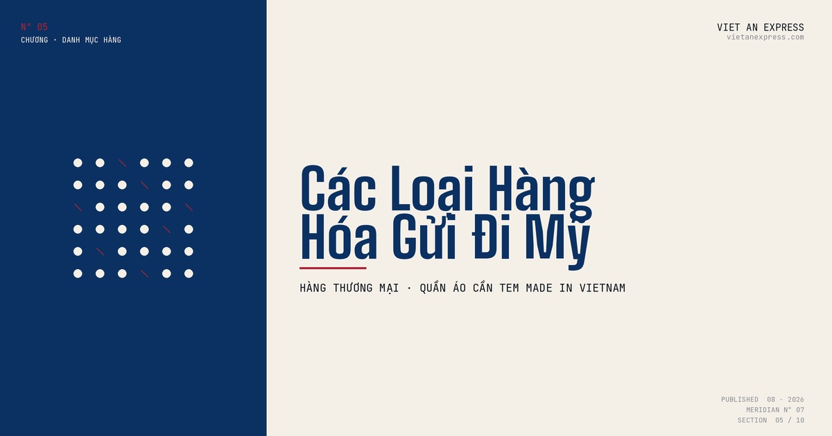 Các loại hàng hóa được nhận gửi đi Mỹ
