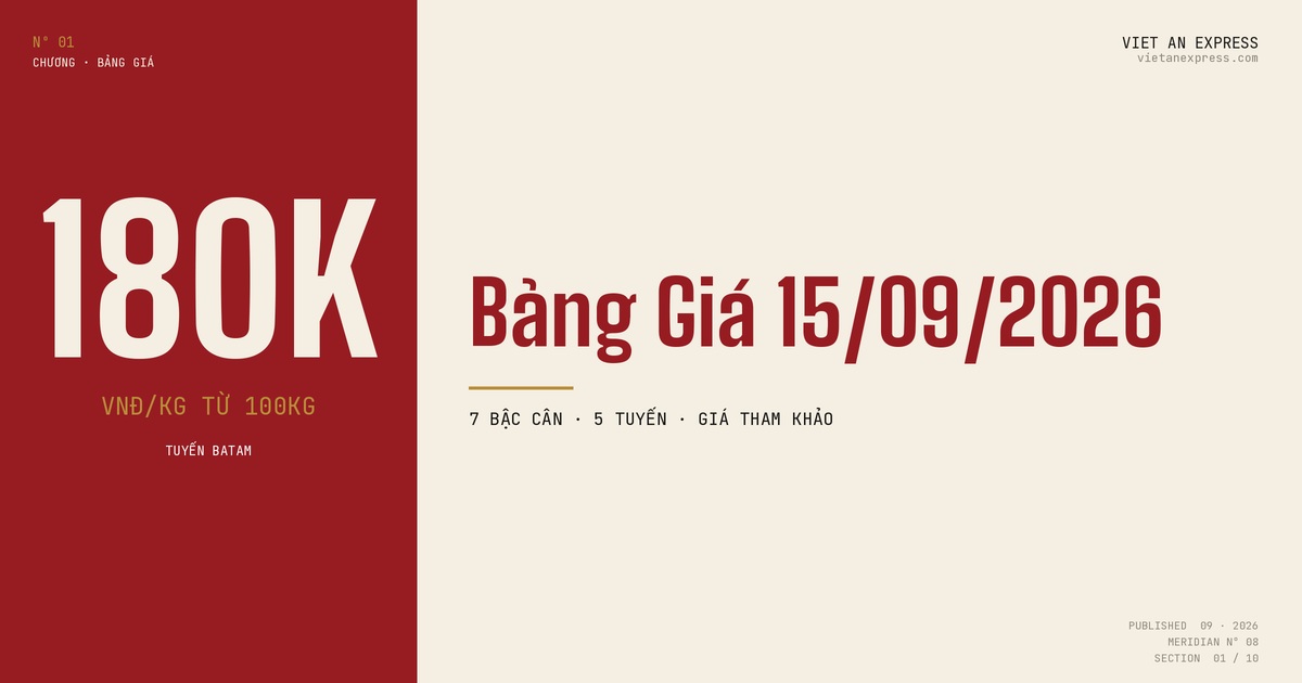 Bảng giá gửi hàng đi Indonesia cập nhật 15/09/2026 theo bậc cân