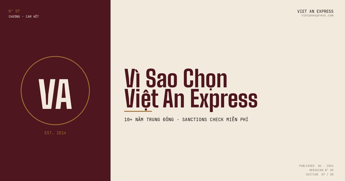 Việt An Express Syria - sanctions check free, partner Dubai+Beirut transit