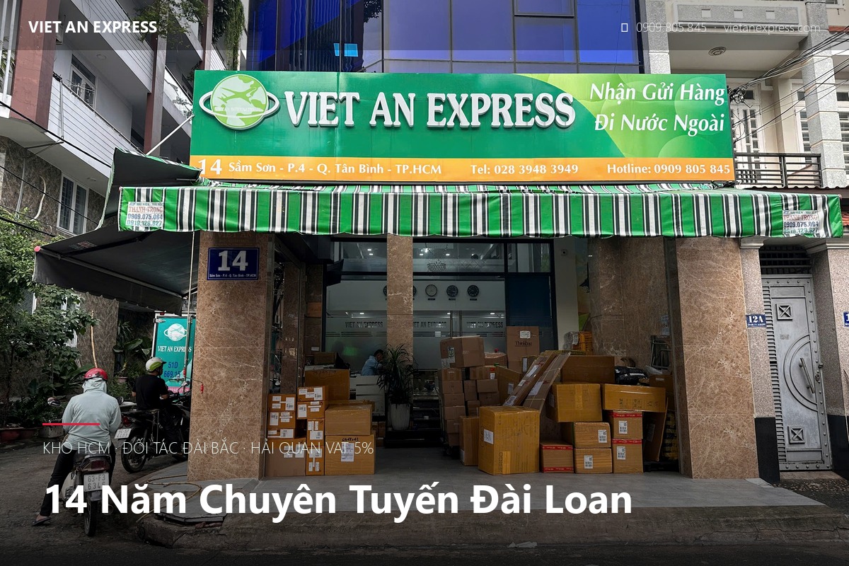 14 năm chuyên tuyến Đài Loan — Việt An Express tại 14 Sầm Sơn TPHCM