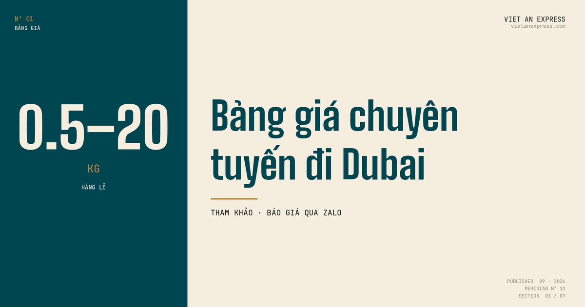 Bảng giá tham khảo chuyên tuyến gửi hàng đi Dubai