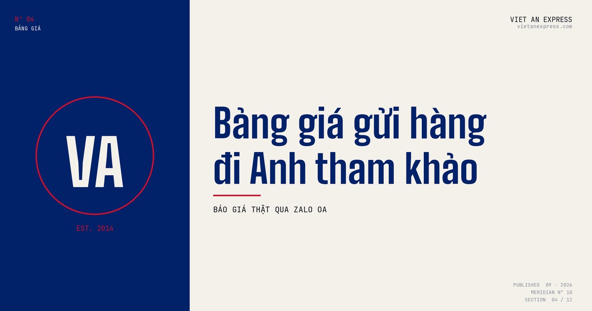 Bảng giá tham khảo gửi hàng đi Anh