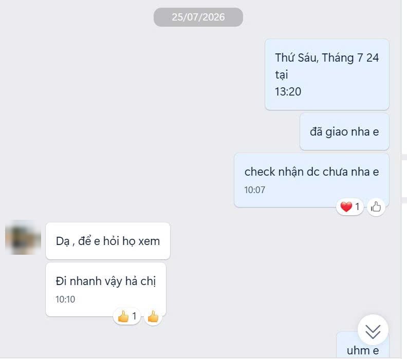 Phản hồi khách hàng Việt An Express sau khi nhận hàng