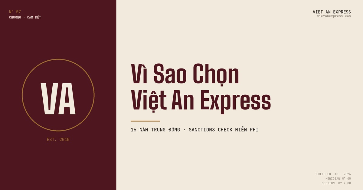 Việt An Express Syria - sanctions check free, partner Dubai+Beirut transit
